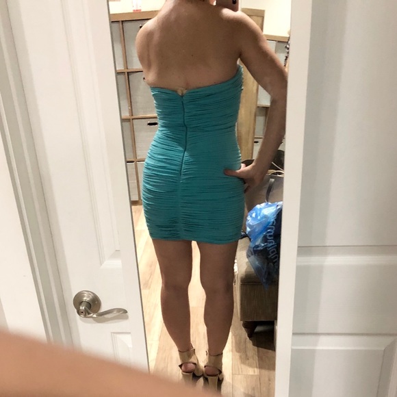 Jovani Mini Light Blue Diamond Cocktail Prom Dress - Picture 2 of 6